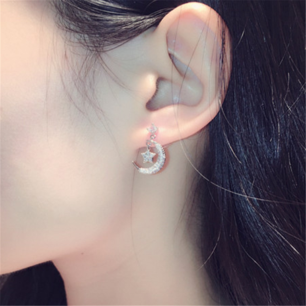 Initial Cubic Zirconia Statement Earrings