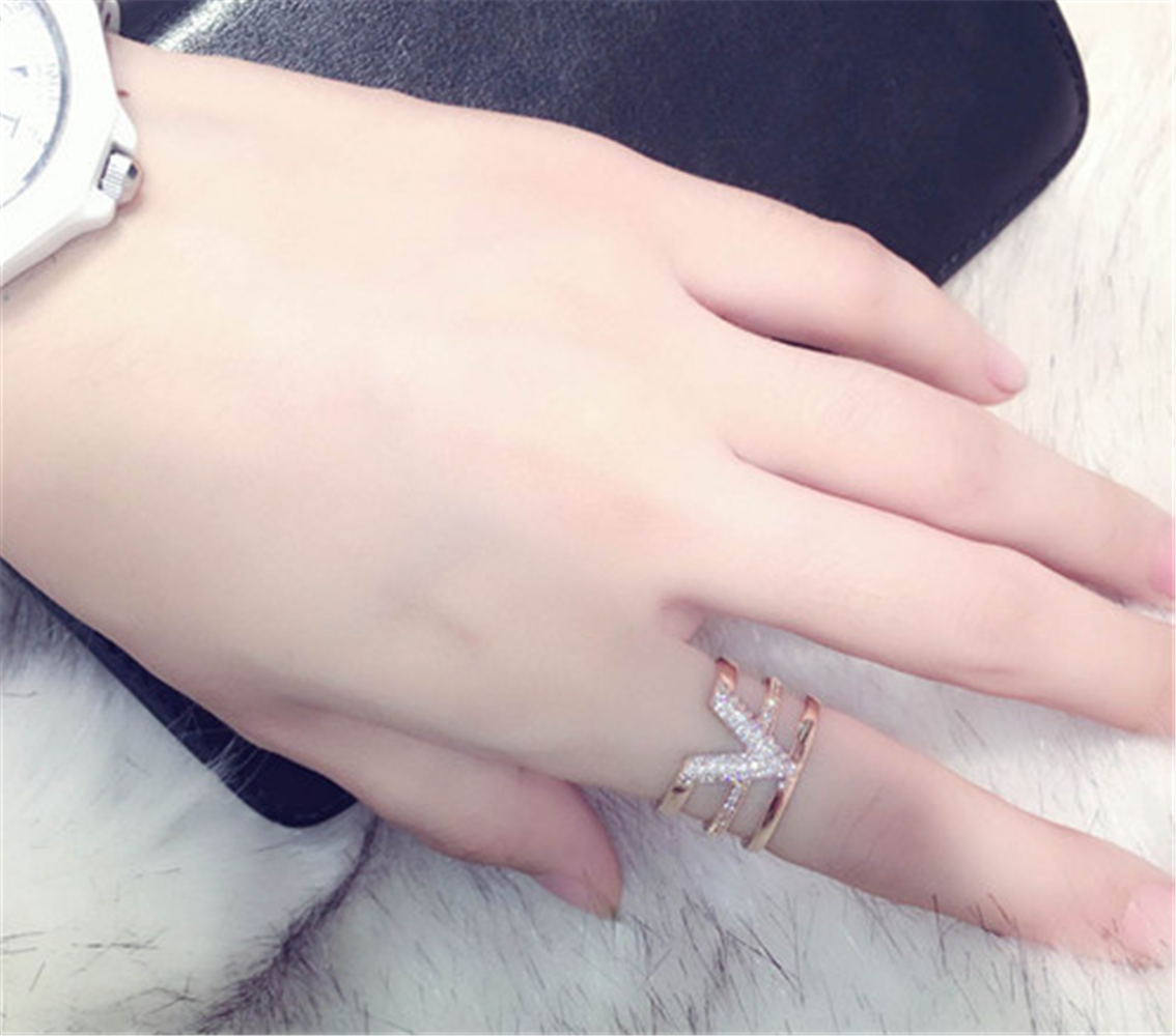 Cubic Zirconia Beaded Adjustment Statement Rings
