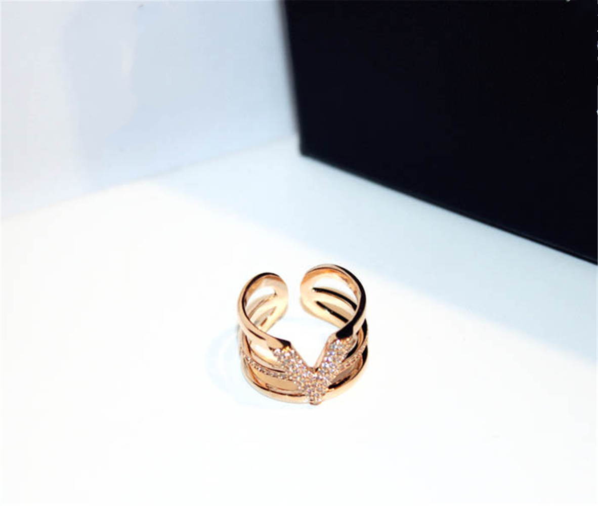 Cubic Zirconia Beaded Adjustment Statement Rings