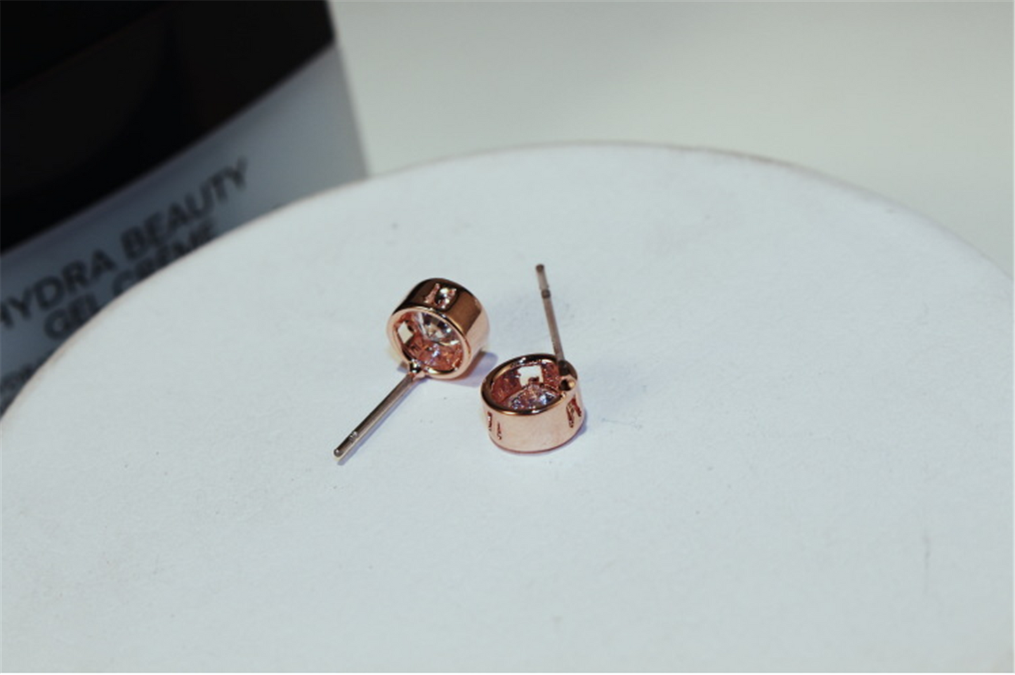 Minimalist Rose Gold Cubic Zirconia Studs
