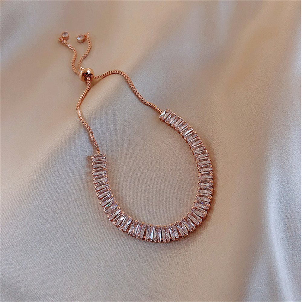 Rose Gold Cubic Zirconia Beaded Bracelets