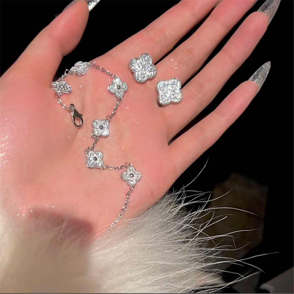 Minimalist Cubic Zirconia Floral Bracelets