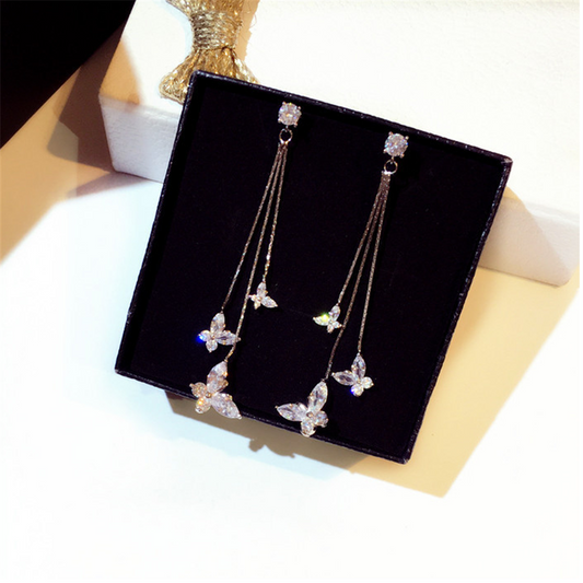 Rhinestones Crystal Butterfly Earrings