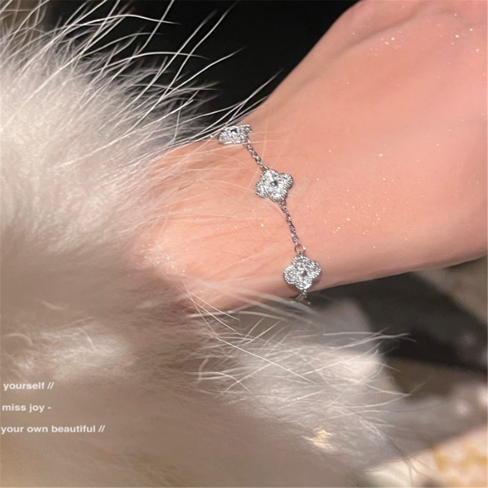Minimalist Cubic Zirconia Floral Bracelets