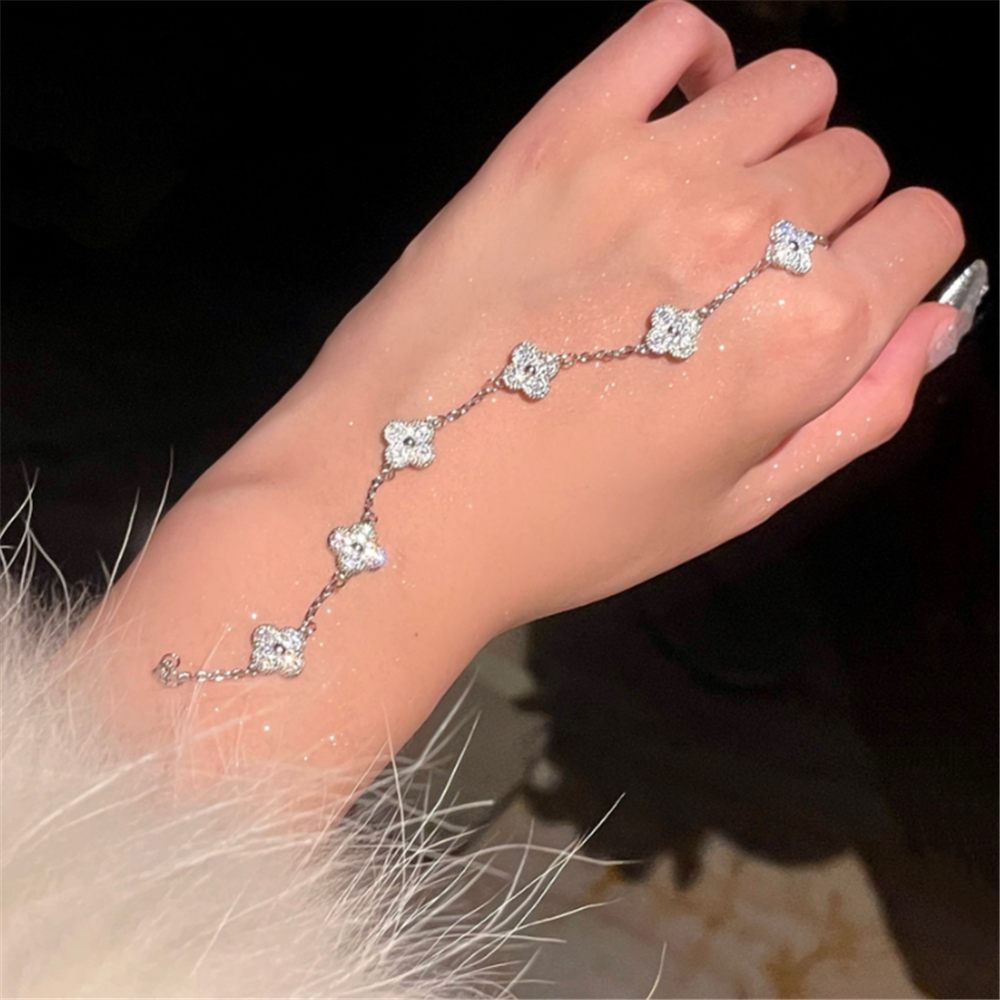 Minimalist Cubic Zirconia Floral Bracelets
