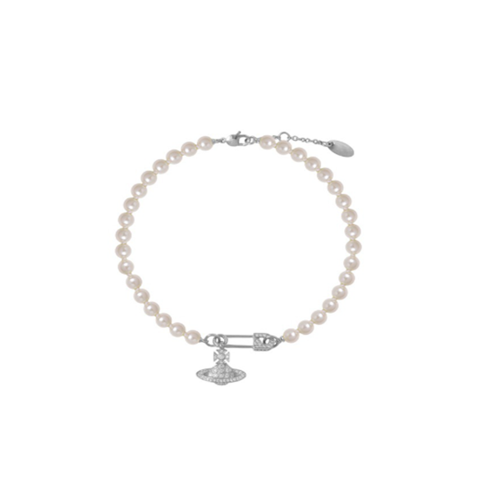 Pearl Rhinestones Crystal Beaded Saturn Necklaces