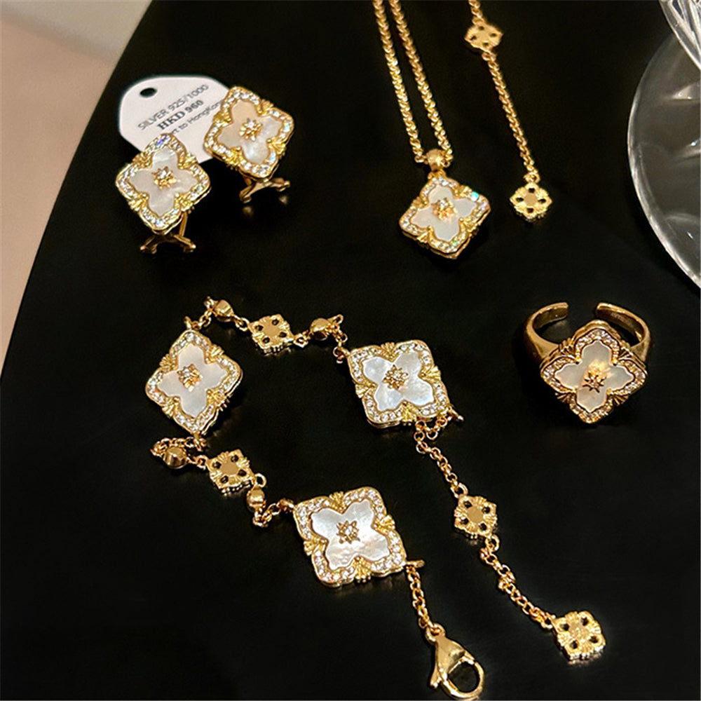 Cubic Zirconia Pearl Charms Necklaces