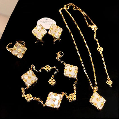 Cubic Zirconia Pearl Charms Necklaces