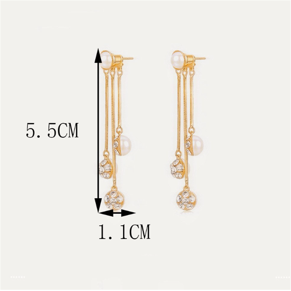 Gold Plated Pearl Dangle Earrings