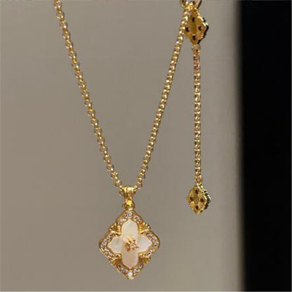 Cubic Zirconia Pearl Charms Necklaces