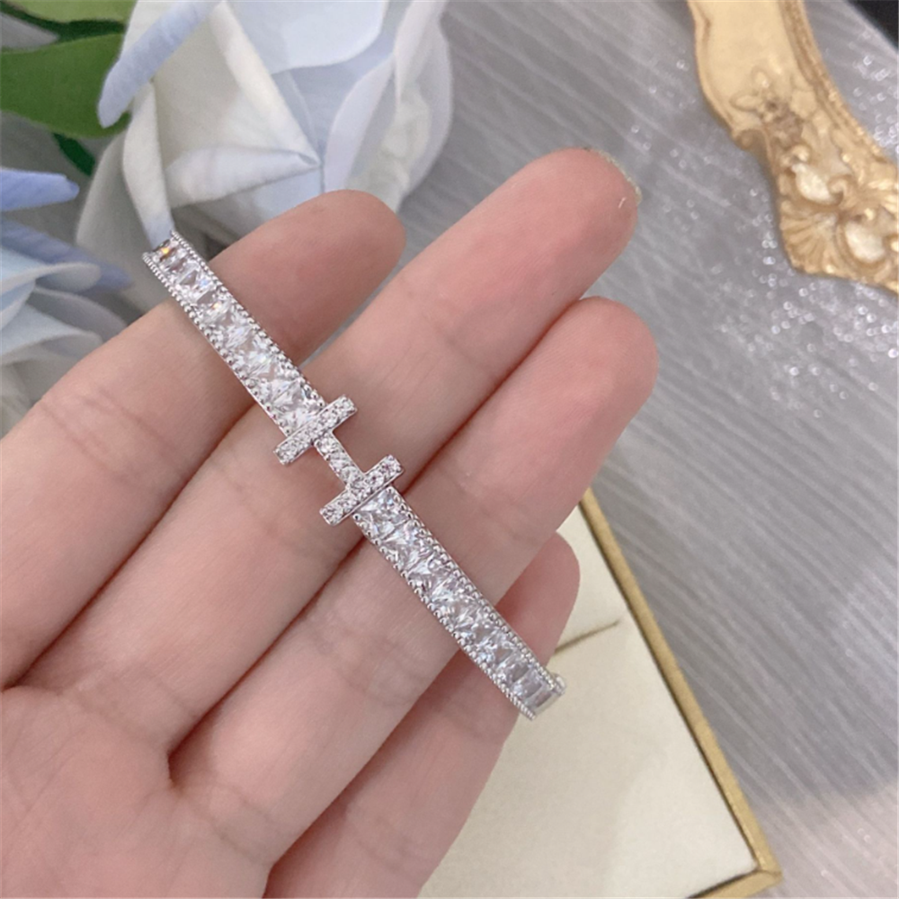 Minimalist Cubic Zirconia H Statement Bracelets