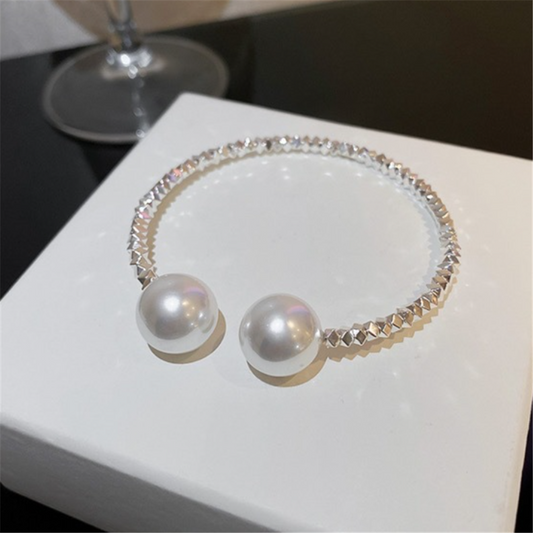 Cubic Zirconia Beaded Pearl Bracelets