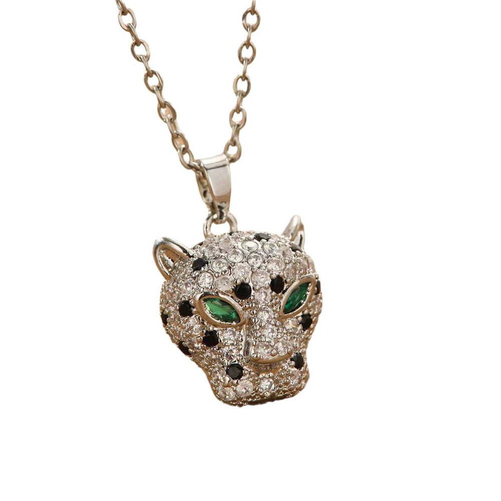 Cubic Zirconia Leopard Head Necklaces