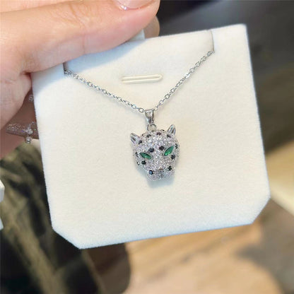 Cubic Zirconia Leopard Head Necklaces