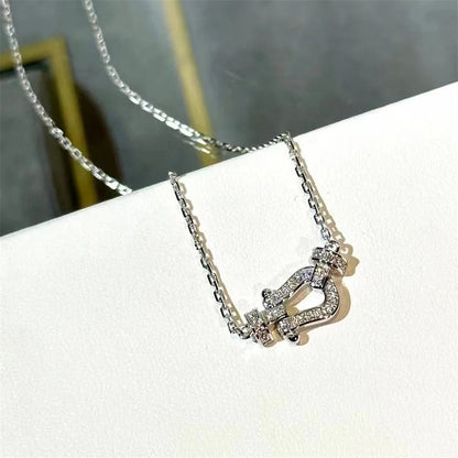 Classic Rhinestones Crystal Horseshoe Buckle Necklaces