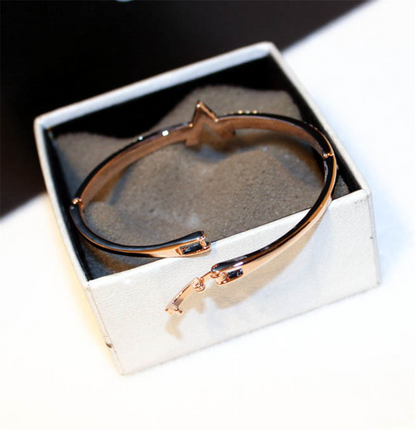 Minimalist V Statement Bangle Bracelets