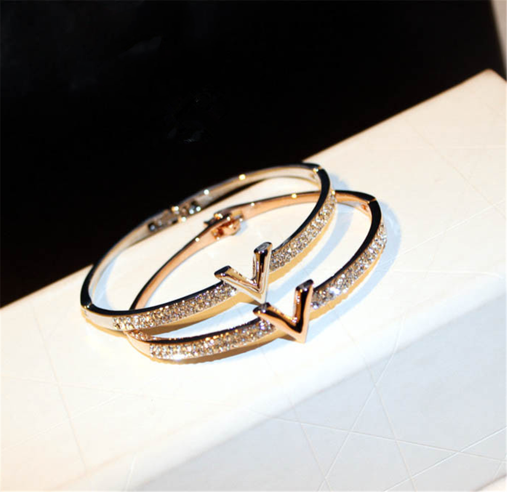 Minimalist V Statement Bangle Bracelets