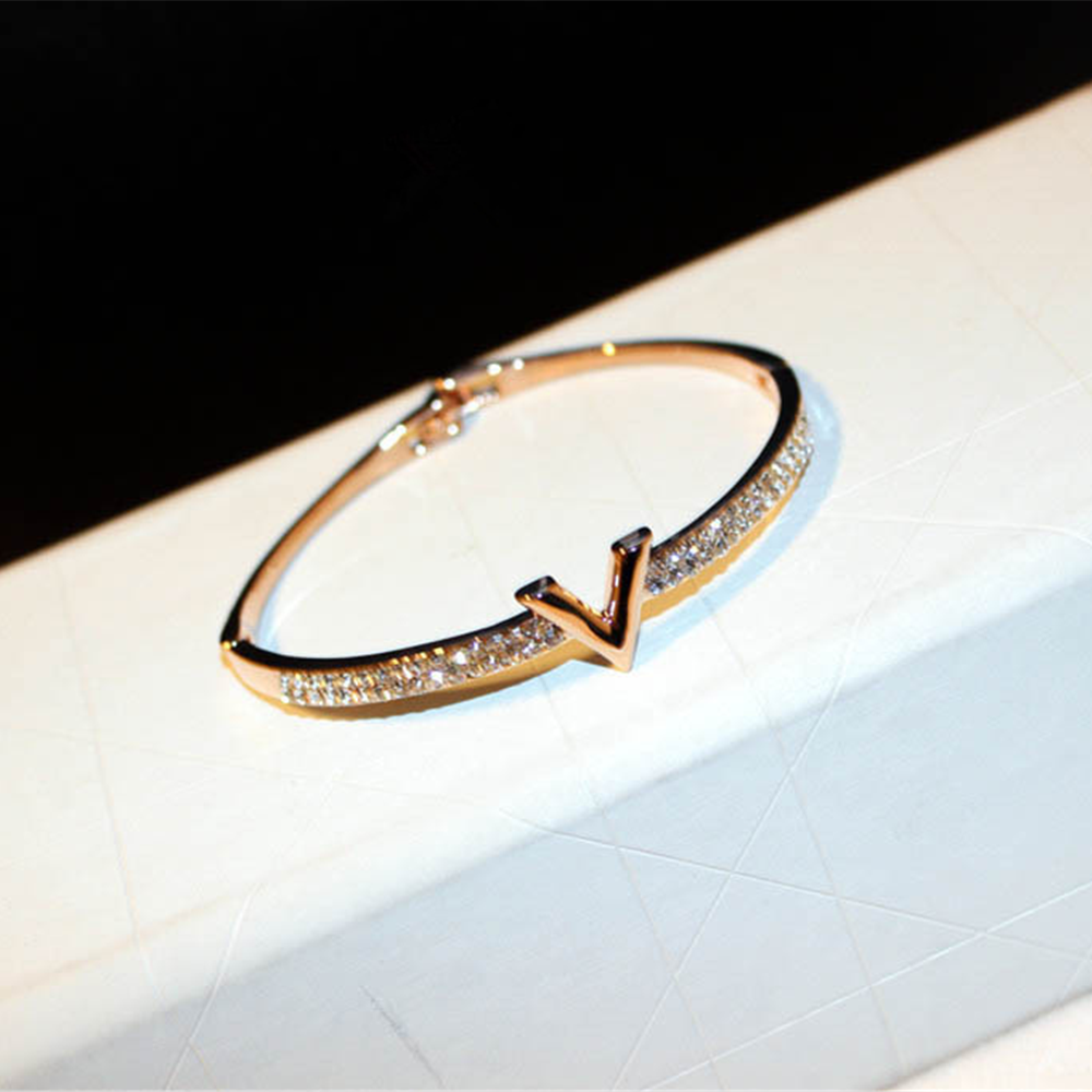 Minimalist V Statement Bangle Bracelets