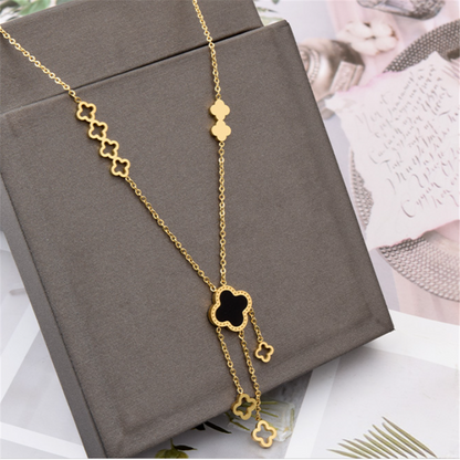 Minimalist Balck Lucky Floral Necklaces