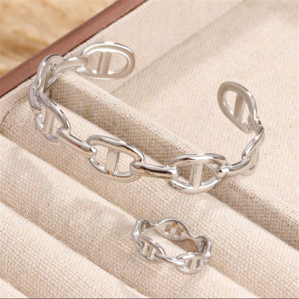 White Gold Plated Adjustment Cuff Bracelets