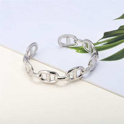 White Gold Plated Adjustment Cuff Bracelets