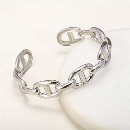 White Gold Plated Adjustment Cuff Bracelets