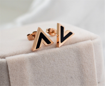 Initial V Studs Earrings