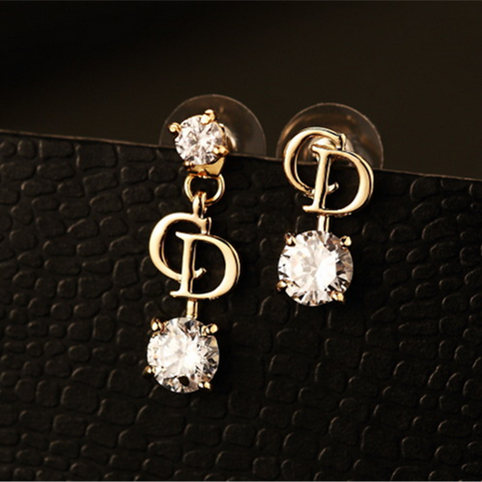 Cubic Zirconia Music Note Asymmetrical Earrings