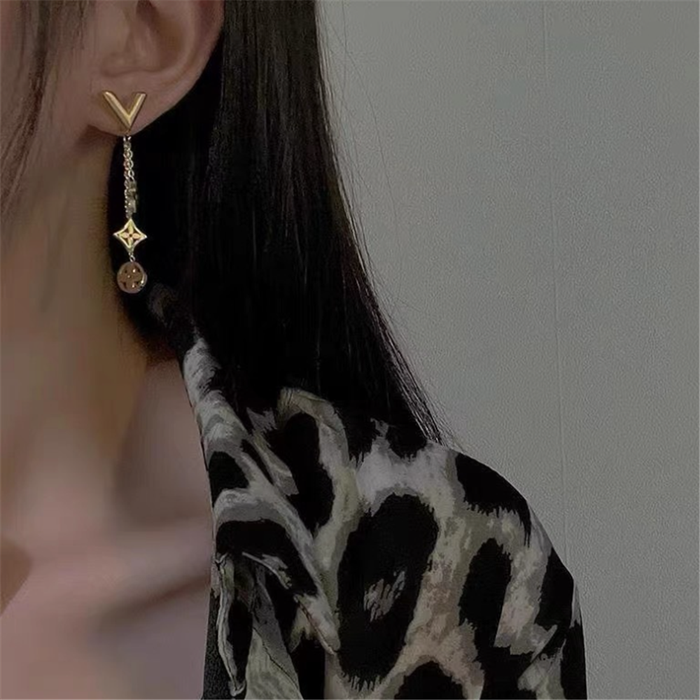 Classic Gold Plated Floral Dangle Earrings