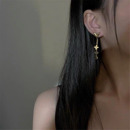 Classic Gold Plated Floral Dangle Earrings