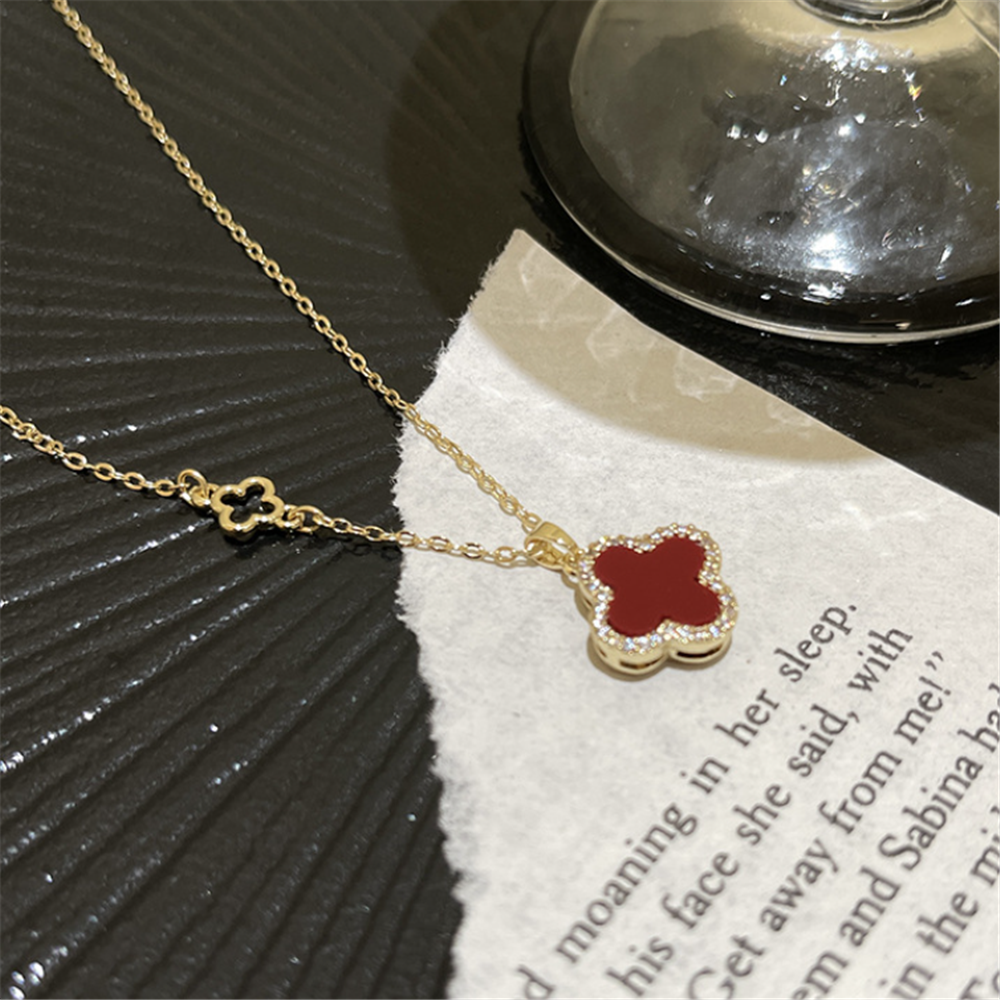 Minimalist Red Floral Necklaces