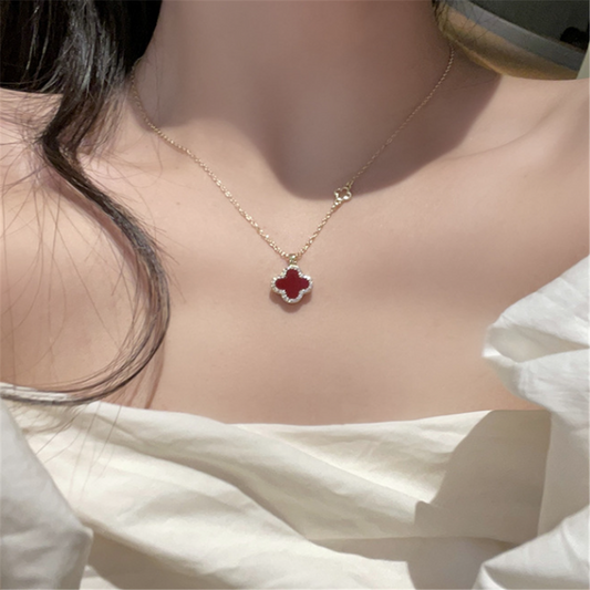 Minimalist Red Floral Necklaces