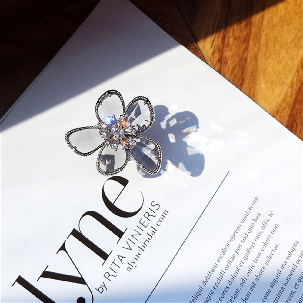 Rhinestones Crystal Floral Adjustment Rings