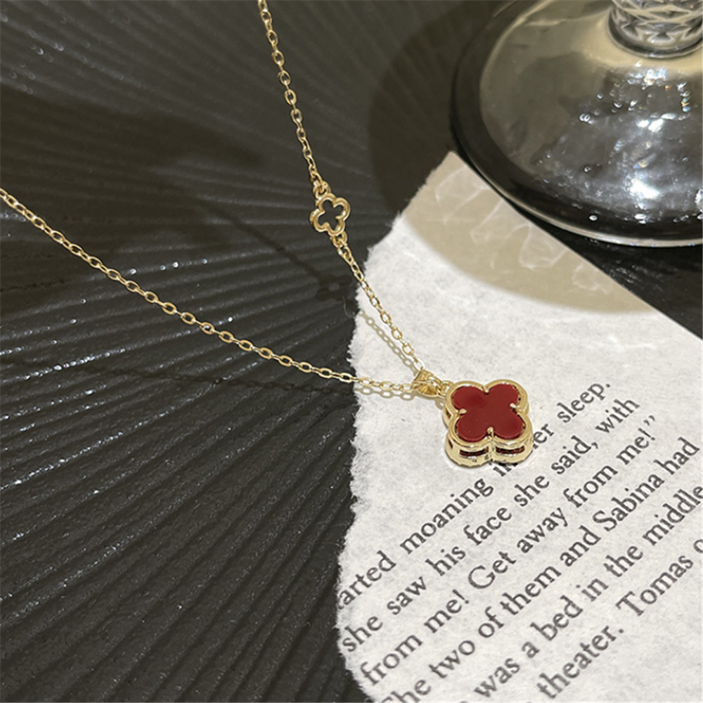 Minimalist Red Floral Necklaces