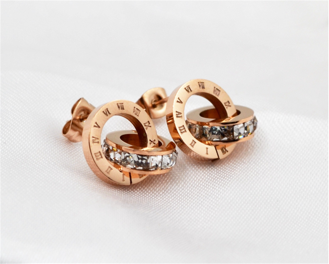 Vintage Cubic Zirconia Hoops Earrings