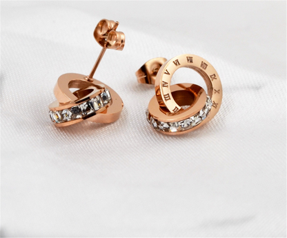 Vintage Cubic Zirconia Hoops Earrings