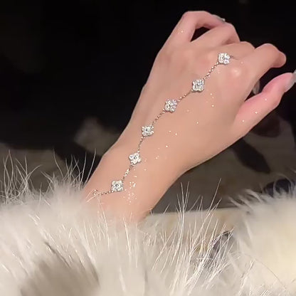 Minimalist Cubic Zirconia Floral Bracelets