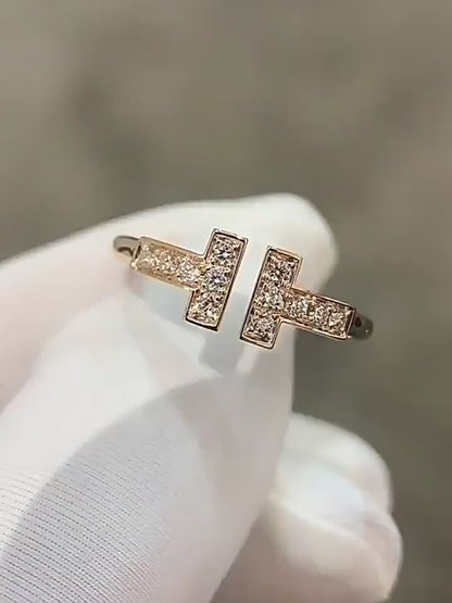 Rhinestones Crystal T Adjustment Rings