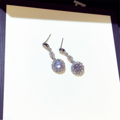 Cubic Zirconia Ball Dangle Earrings