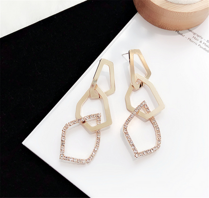 Trio Cubic Zirconia Dangle Hoops Earrings