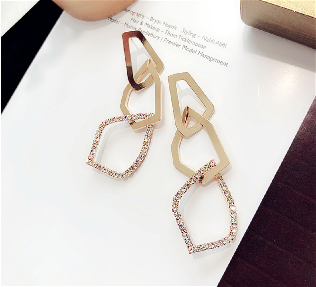 Trio Cubic Zirconia Dangle Hoops Earrings