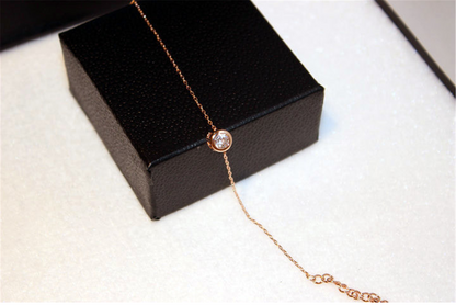 Gold Minimalist Cubic Zirconia Chain Bracelet