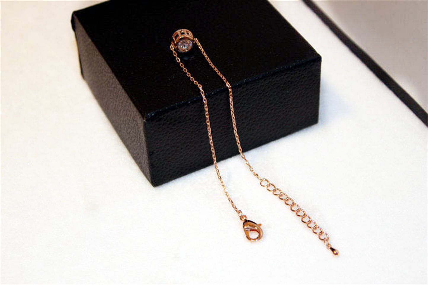 Gold Minimalist Cubic Zirconia Chain Bracelet