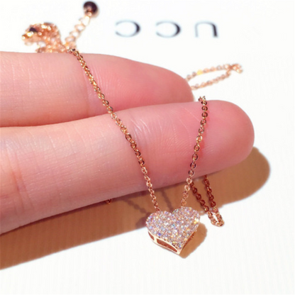 Rhinestones Cubic Zirconia Heart Necklace