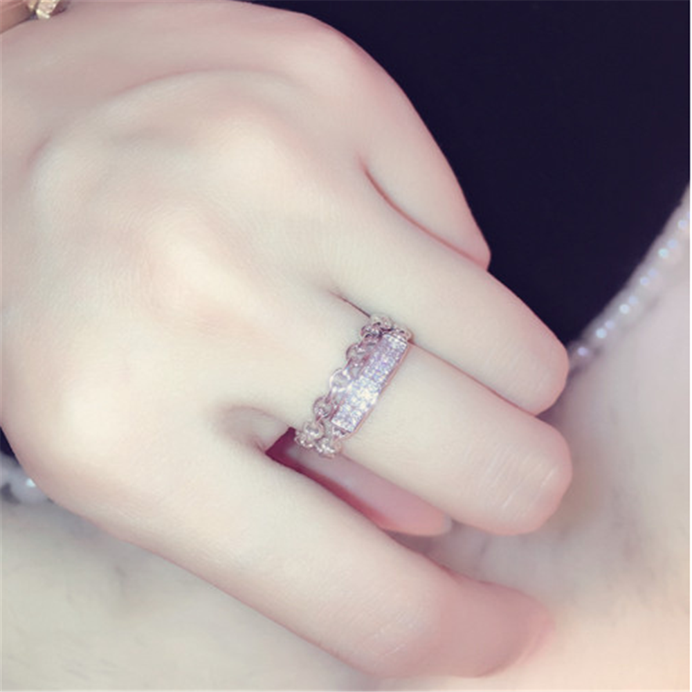 Cubic Zirconia Beaded Lace Adjustment Rings