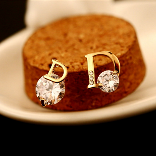 Cubic Zirconia Beaded Studs Earrings