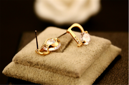 Cubic Zirconia Beaded Studs Earrings