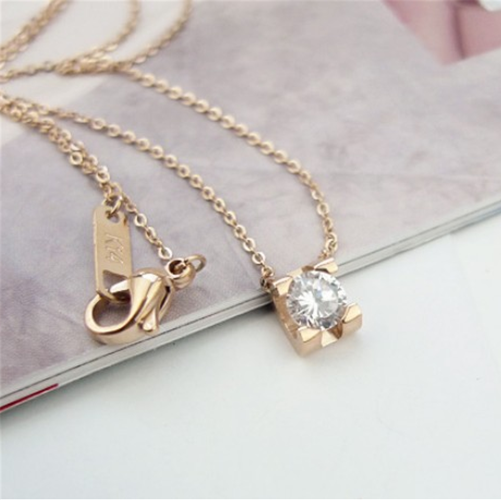 Gold Chain Cubic Zirconia Charms Necklaces