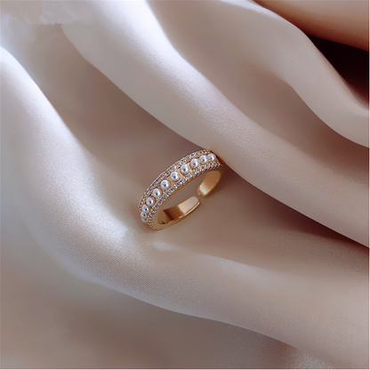 Cubic Zirconia Pearl Beaded Adjustment Rings