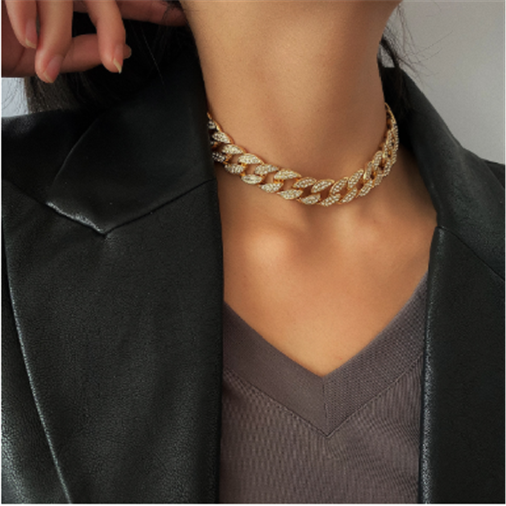 Crystal Rhinestones Chain Choker Necklace